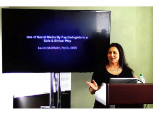 image description: Lauren Muhlheim presenting