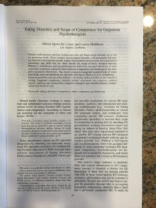 therapist competence in eating disorder treatment [image description: photo of the paper]