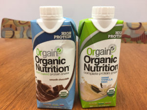 Orgain brand nutritional supplements
