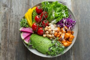 Orthorexia [Image description: photo of a bowl of vegetables] depicts a potential meal of someone with orthorexia in California